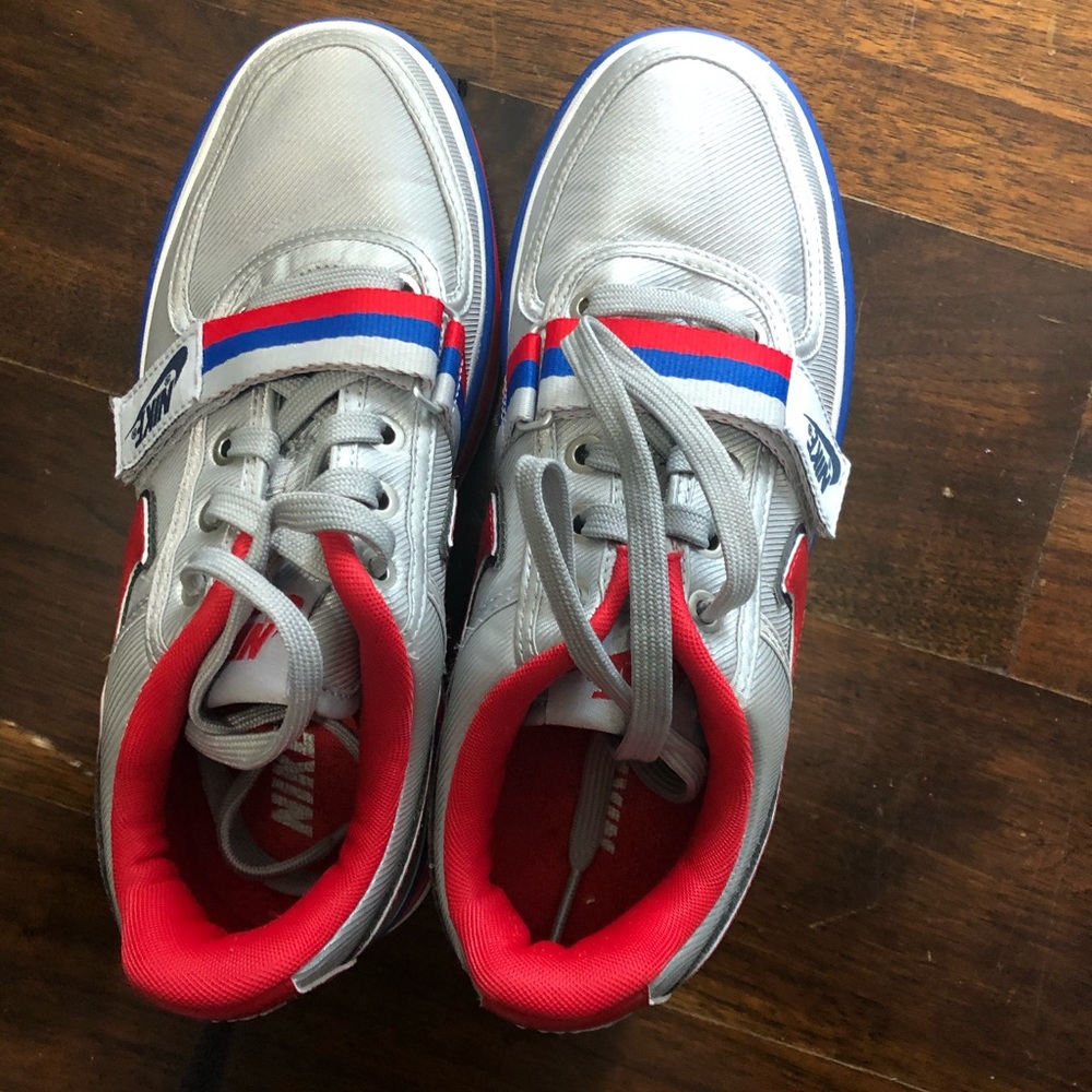 NIKE STILETTOS RED WHITE blue SILVER